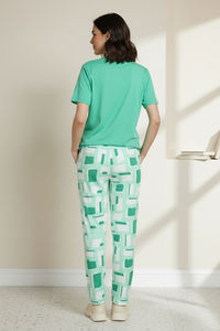 Zivame 2 Mile Fashion Knit Cotton Loungewear Set - Brook Green — thumbnail 4
